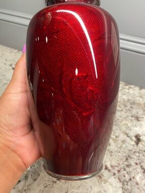 Japanese Red Cloisonné Vase